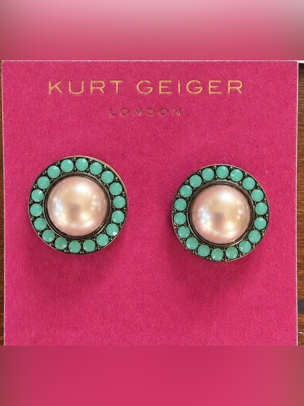 Kurt Geiger London pearl cabochon earrings